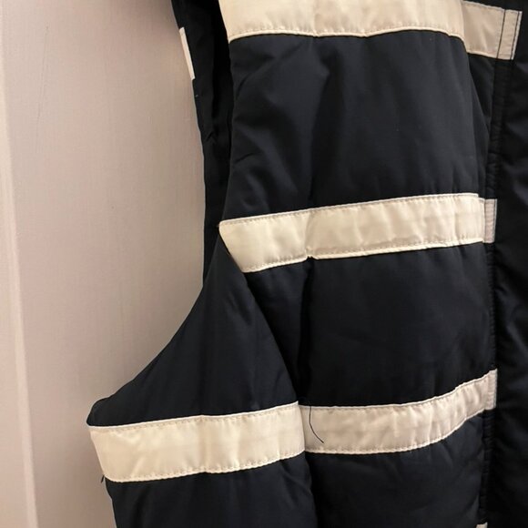 Nautica Women's Navy and White Striped Vest With Embellished anchor snaps Small - Picture 5 of 16